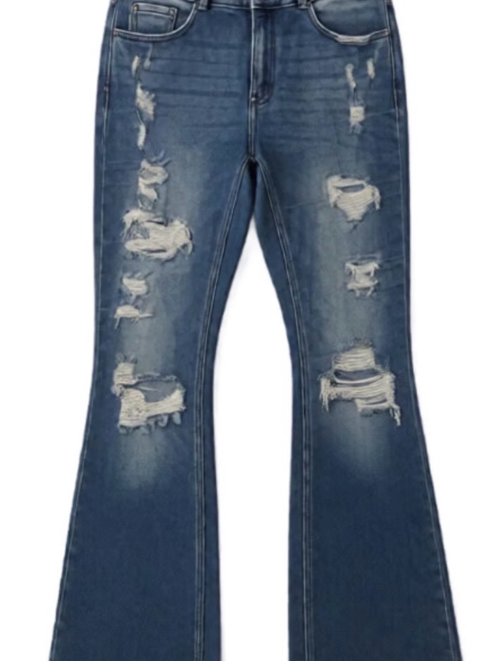 KanCan Distressed Dark Blue Flare Jeans